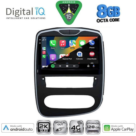 Digital IQ Car Audio System for Renault Clio 2016-2019 Bluetooth USB WiFi GPS Apple CarPlay Android Auto with 10" Touch Screen