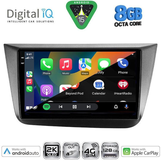Digital IQ Ηχοσύστημα Αυτοκινήτου για Seat Altea 2004-2015 με Clima (Bluetooth/USB/WiFi/GPS/Apple-Carplay/Android-Auto) με Οθόνη Αφής 9"