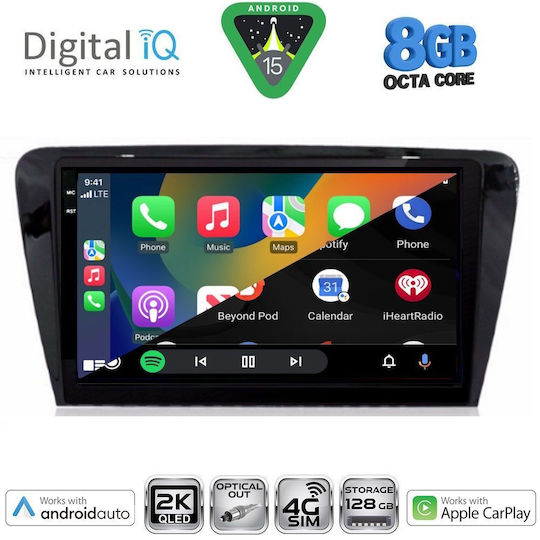 Digital IQ Car Audio System for Skoda Octavia 2013-2021 with Clima (Bluetooth/USB/WiFi/GPS/Apple CarPlay/Android Auto) with 10" Touch Screen