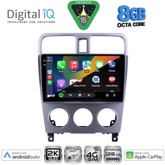 Digital IQ Car Audio System for Subaru Forester 2002-2008 Bluetooth USB WiFi GPS Apple CarPlay Android Auto with 9" Touch Screen