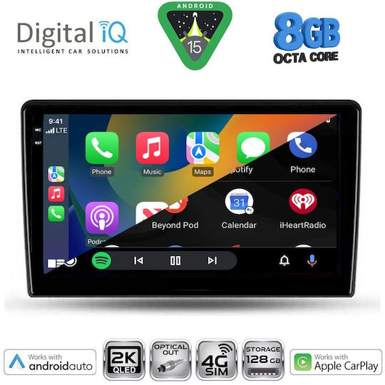 Digital IQ Car Audio System for Toyota Auris 2007-2012 (Bluetooth/USB/WiFi/GPS/Apple CarPlay/Android Auto) with 9" Touch Screen