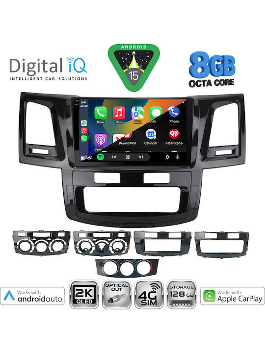 Digital IQ Car Audio System for Toyota Hilux 2005-2016 with A/C Bluetooth USB WiFi GPS Apple CarPlay Android Auto with 9" Touch Screen