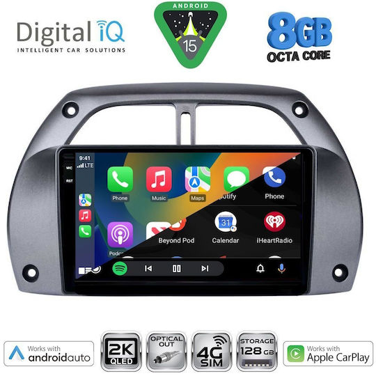 Digital IQ Car Audio System for Toyota RAV 4 2000-2006 with A/C Bluetooth USB Wi-Fi GPS Apple CarPlay Android Auto with 9" Touch Screen DIGITAL IQ BXK 20730 CPAA A/C