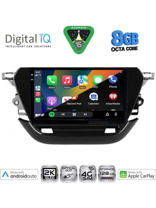 Digital IQ Car Audio System for Opel Corsa 2021 Bluetooth USB WiFi GPS Apple CarPlay Android Auto with 9" Touch Screen