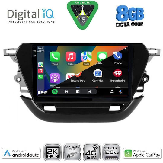 Digital IQ Ηχοσύστημα Αυτοκινήτου για Opel Corsa 2021 (Bluetooth/USB/WiFi/GPS/Apple-Carplay/Android-Auto) με Οθόνη Αφής 9"