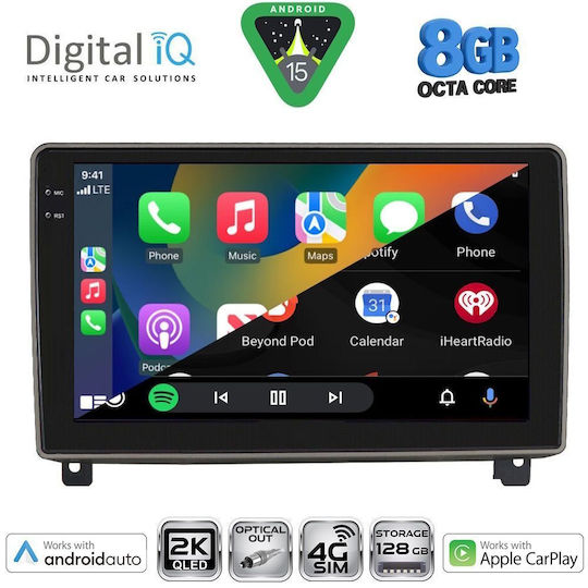 Digital IQ Ηχοσύστημα Αυτοκινήτου για Peugeot 407 2004-2011 (Bluetooth/USB/WiFi/GPS/Apple-Carplay/Android-Auto) με Οθόνη Αφής 9"