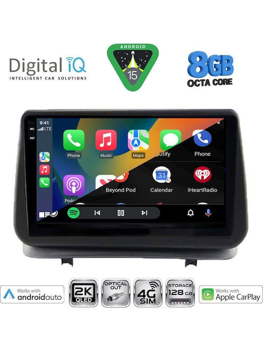 Digital IQ Car Audio System for Renault Clio 2005-2011 Bluetooth USB WiFi GPS Apple CarPlay Android Auto with 9" Touch Screen