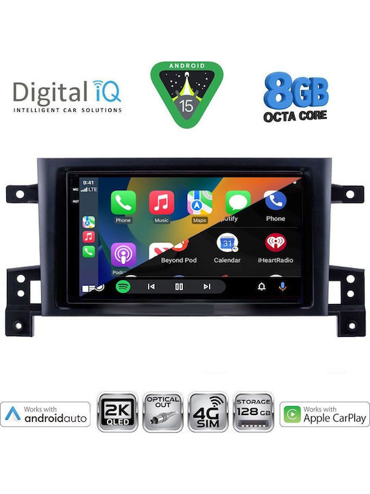 Digital IQ Auto-Audiosystem für Suzuki Grand Vitara 2005-2015 Bluetooth USB Eingebautes Wi-Fi GPS Apple CarPlay Android Auto mit 9 Zoll Touchscreen