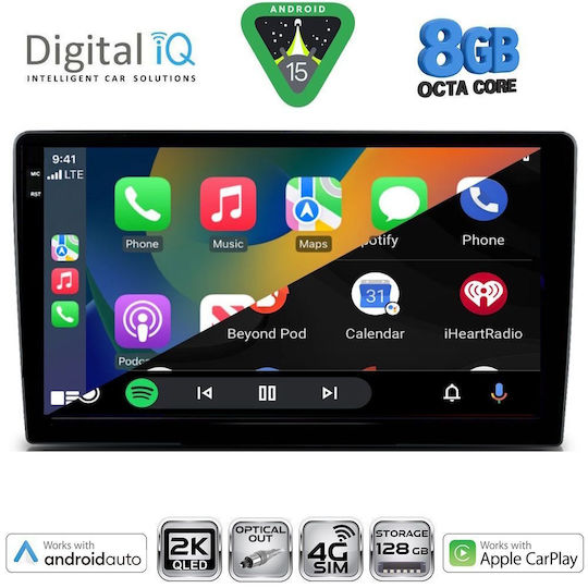 Digital IQ Car Audio System for Toyota Land Cruiser 1998-2003 Bluetooth USB WiFi GPS Apple CarPlay Android Auto with 9" Touch Screen