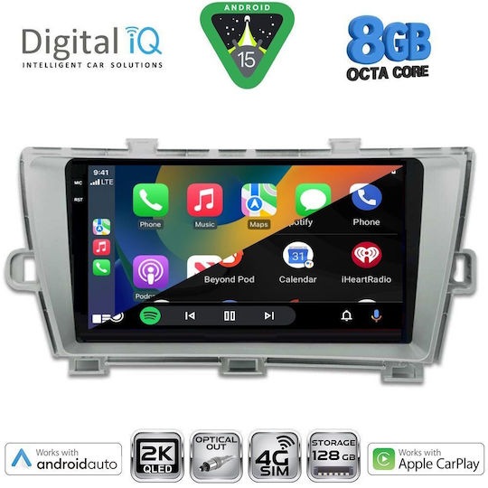 Digital IQ Car Audio System for Toyota Prius 2009-2015 Bluetooth USB WiFi GPS Apple CarPlay Android Auto with 9" Touch Screen