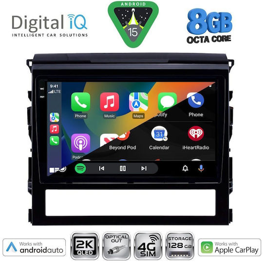 Digital IQ Ηχοσύστημα Αυτοκινήτου για Toyota Land Cruiser 2016-2019 (Bluetooth/USB/WiFi/GPS/Apple-Carplay/Android-Auto) με Οθόνη Αφής 9"