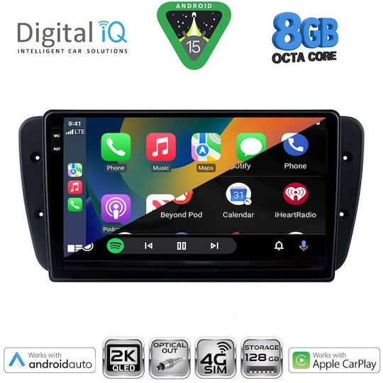 Digital IQ Ηχοσύστημα Αυτοκινήτου για Seat Ibiza 2008-2015 (Bluetooth/USB/WiFi/GPS/Apple-Carplay/Android-Auto) με Οθόνη Αφής 9"