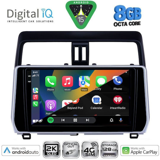 Digital IQ Ηχοσύστημα Αυτοκινήτου για Toyota Land Cruiser 2019-2023 (Bluetooth/USB/WiFi/GPS/Apple-Carplay/Android-Auto) με Οθόνη Αφής 10"