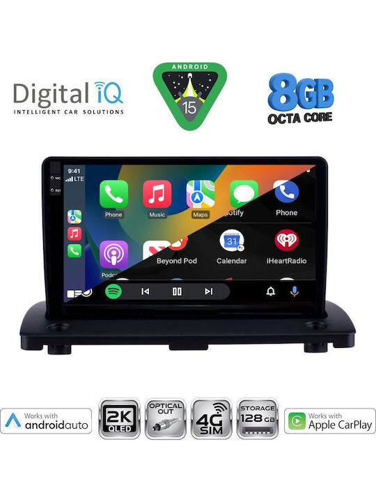 Digital IQ Car Audio System for Volvo XC 90 2002-2014 Bluetooth USB AUX WiFi GPS Apple CarPlay Android Auto with 9" Touch Screen