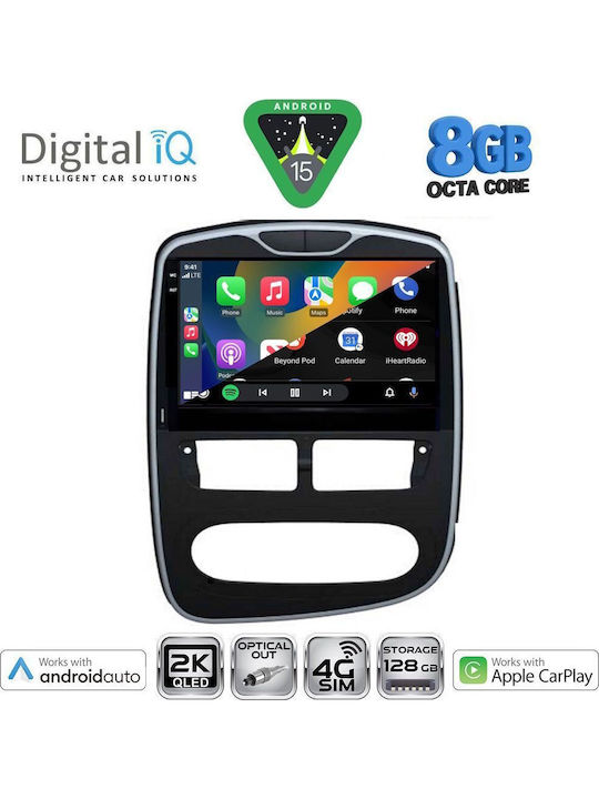 Digital IQ Car Audio System for Renault Clio 2012-2015 Bluetooth USB WiFi GPS Apple CarPlay Android Auto with 10" Touch Screen