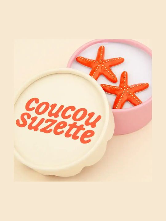 Coucou Suzette Gold Plated Steel Stud Earrings Orange