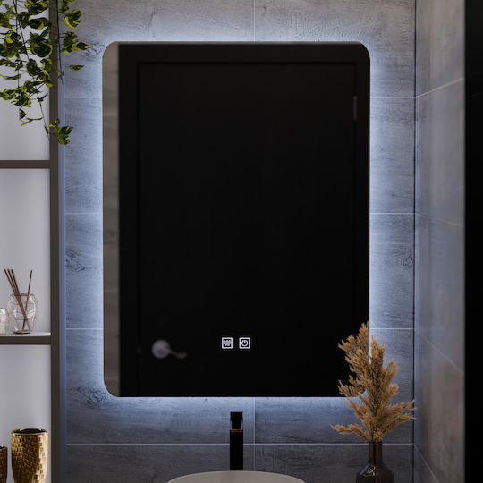 Alista Home Ορθογώνιος Καθρέπτης Μπάνιου Led Αφής 45x60cm