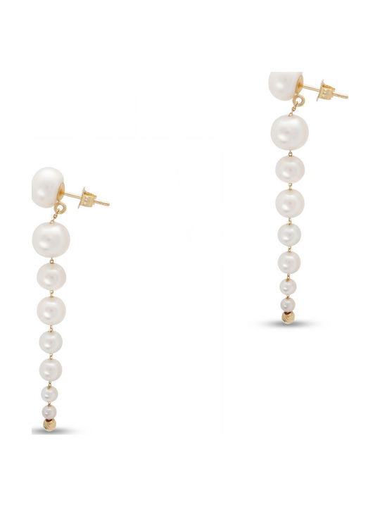 Kiriakos Gofas Ohrringe aus 14K Gold mit Steinen und Perlen Kiriakos Gofas Ohrringe aus 14K Gold mit Steinen und Perlen