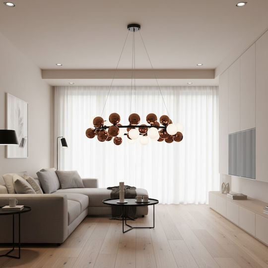 Alista Home Κρεμαστό Φωτιστικό Ροζ Χρυσό 70x70εκ.
