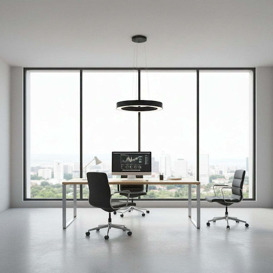 Alista Home Lumini Suspendate Reglabil Negru LED cu Lumină Alb Rece 52x52cm