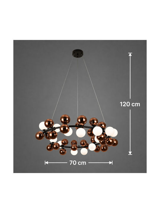 Alista Home Lumini Suspendate Roz Auriu pentru 10 Lumini G9 70x70cm