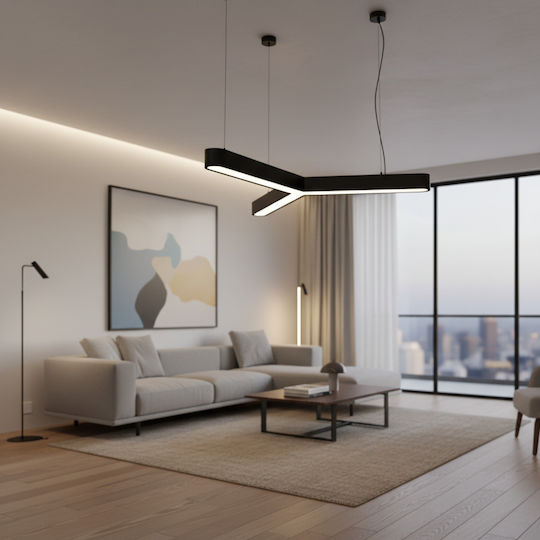 Alista Home Lumini Suspendate Reglabil Negru LED Cu Lumină Alb Rece 72x72cm