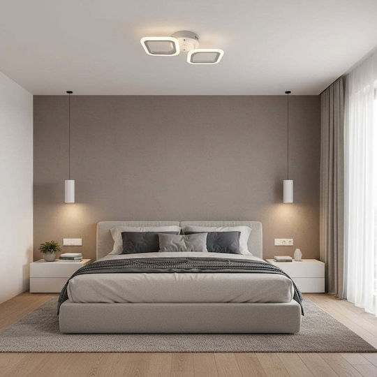 Alista Home Πλαφονιέρα Οροφής Λευκή με Ενσωματωμένο LED