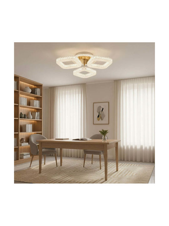Alista Home Plafonieră de Tavan Aurie cu LED Integrat și Cristale și Telecomandă