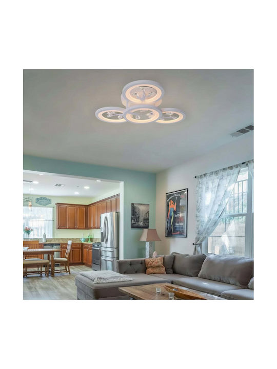 Alista Home Plafonieră de Tavan Albă cu LED Integrat și Cristale și Telecomandă
