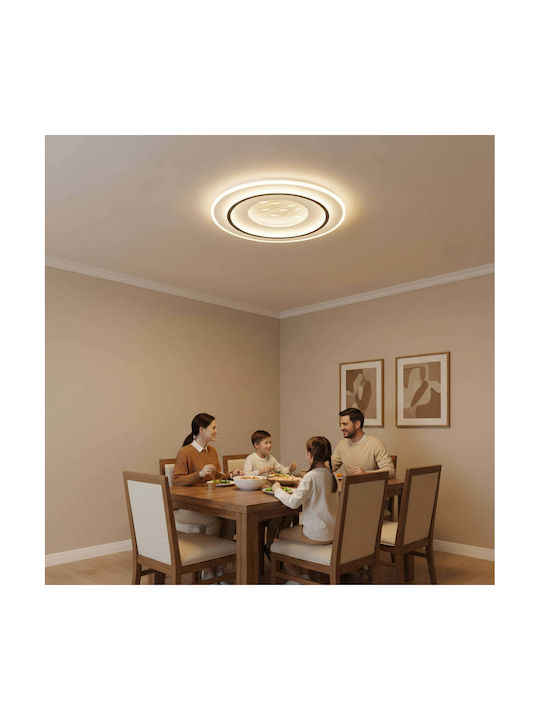Alista Home Plafonieră de Tavan 50cm Neagră cu LED Integrat și Telecomandă