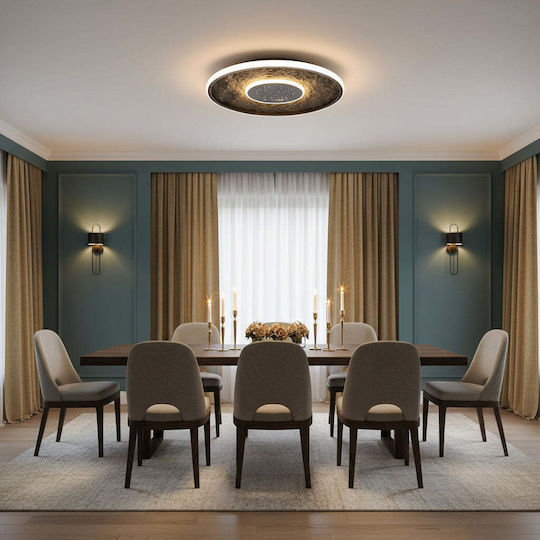 Alista Home Πλαφονιέρα Οροφής 40.5εκ. Μαύρη με Ενσωματωμένο LED και Τηλεχειριστήριο