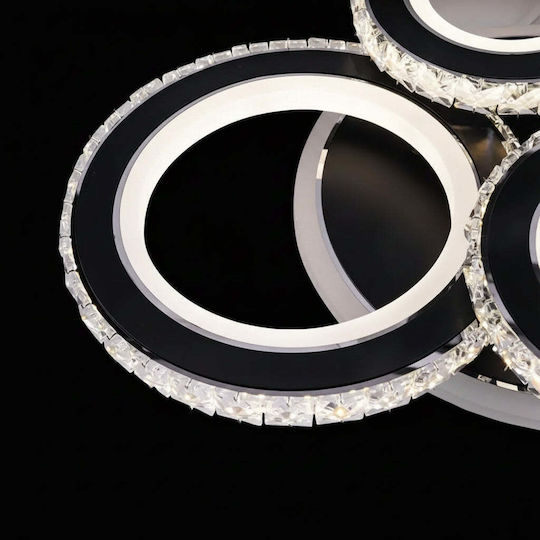 Alista Home Ceiling Mount Light Black with Integrated LED and Crystals and Remote Control