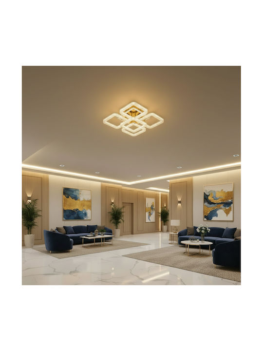 Alista Home Plafonieră de Tavan Aurie cu LED Integrat și Cristale și Telecomandă