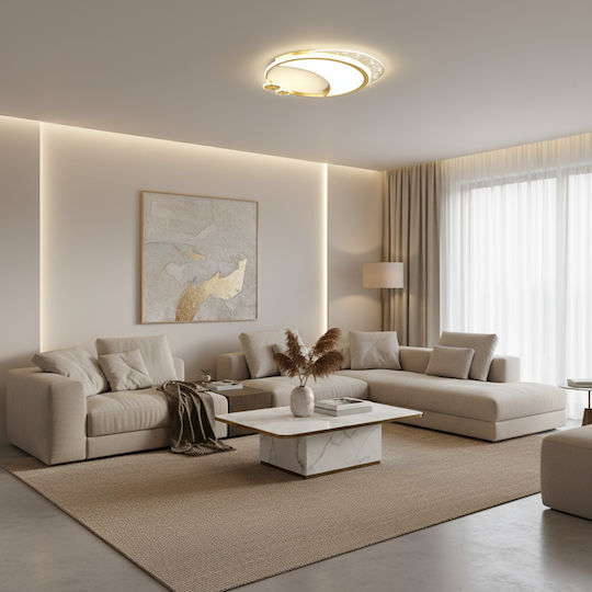 Alista Home Πλαφονιέρα Οροφής Χρυσή με Ενσωματωμένο LED και Τηλεχειριστήριο