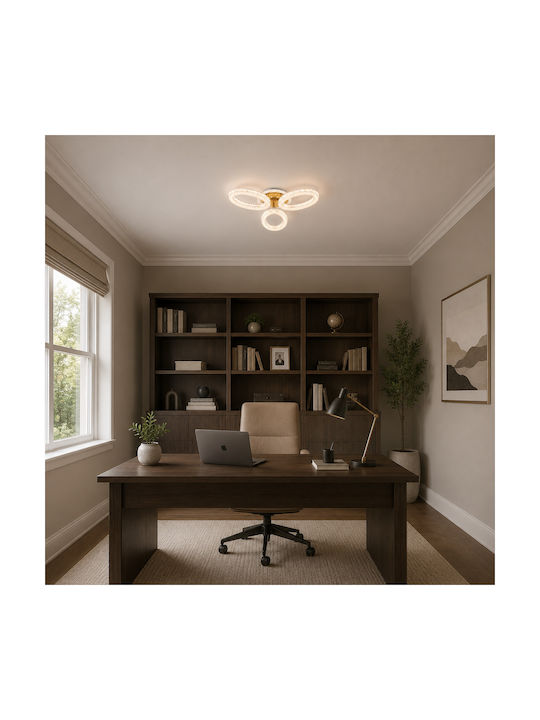 Alista Home Plafonieră de Tavan Aurie cu LED Integrat și Telecomandă