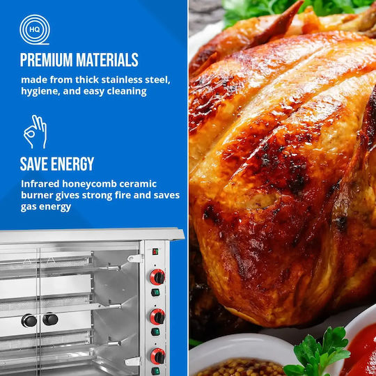 Royal Catering Κοτοπουλιέρα Υγραερίου 15kW