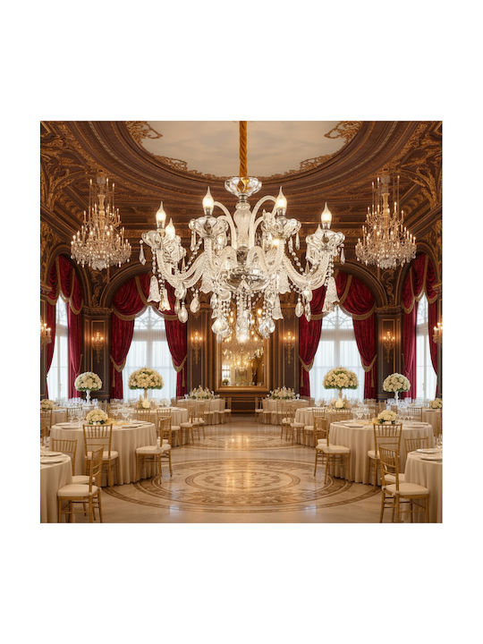 Alista Home Chandelier 6xE14 Ø68cm with Crystals Silver AT1CT-IM1P-HT2L-CC831/6WH Alista Home Chandelier 6xE14 Ø68cm with Crystals Silver AT1CT-IM1P-HT2L-CC831/6WH