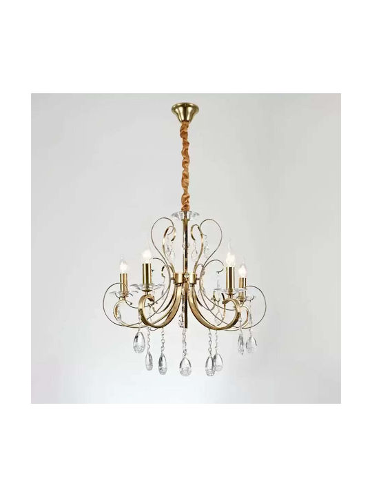 Alista Home Πολυέλαιος Ø54cm με Κρύσταλλα Χρυσός Alista Home Πολυέλαιος Ø54cm με Κρύσταλλα Χρυσός
