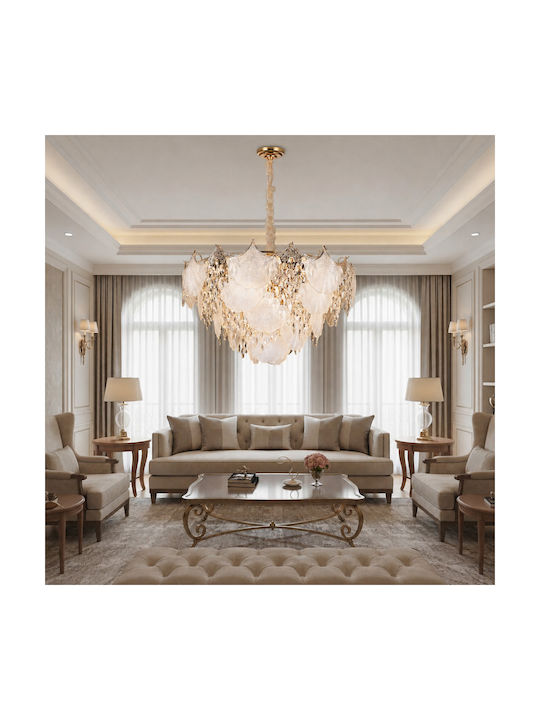 Alista Home Kronleuchter Ø80cm mit Kristallen Gold