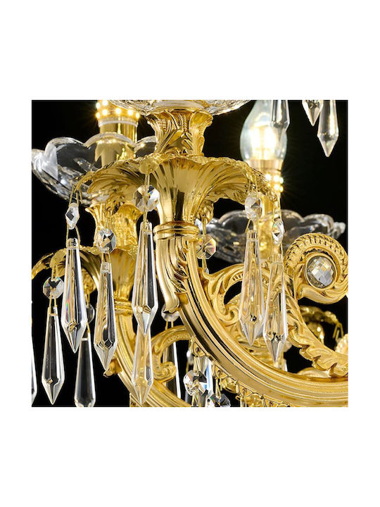 Alista Home Πολυέλαιος Ø68cm με Κρύσταλλα Χρυσός Alista Home Πολυέλαιος Ø68cm με Κρύσταλλα Χρυσός