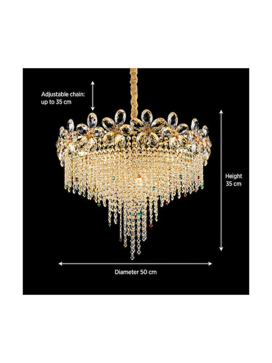 Alista Home Chandelier 6xE14 Ø50cm with Crystals Gold AT1CT-IM1P-HT2L-CC839/50GD