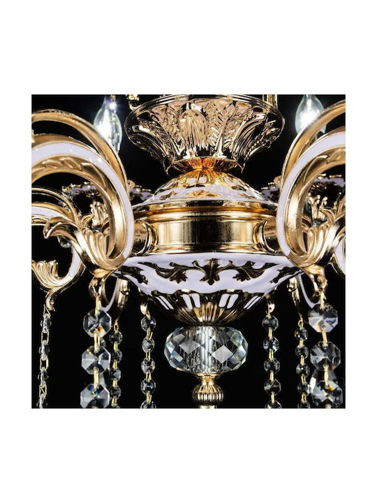 Alista Home Candelabru 6xE14 cu Cristale Auriu AT1CT-VV1A-HT2L-2325/6FG