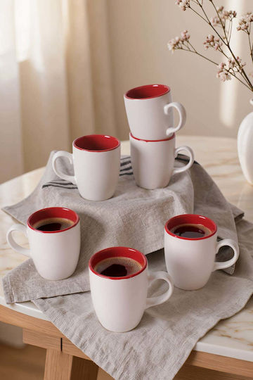 SteweHome Κούπα Κεραμική Λευκή 300ml 6τμχ SteweHome Κούπα Κεραμική Λευκή 300ml 6τμχ