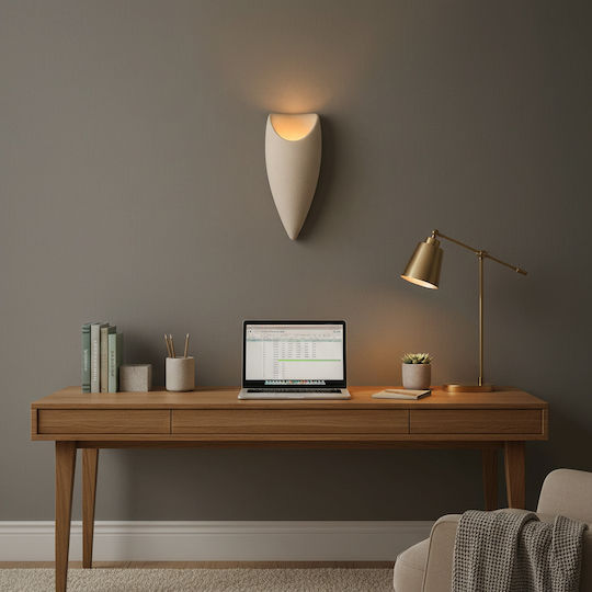 Alista Home Modern Wall Lamp with E27 Bulb Base Grey 40x18x15cm