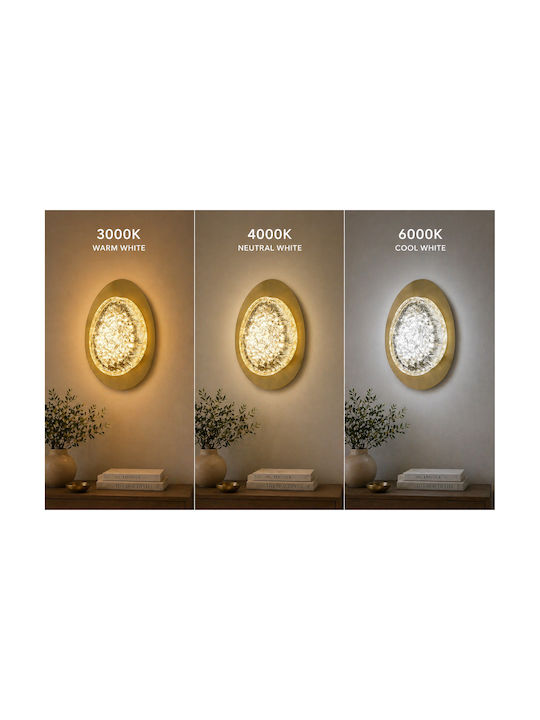 Alista Home Lămpi de Perete Moderne cu LED Integrat și Lumină Albă Naturală Auriu