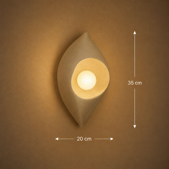 Alista Home Modern Wall Lamp with E27 Bulb Base White 30x20x11cm