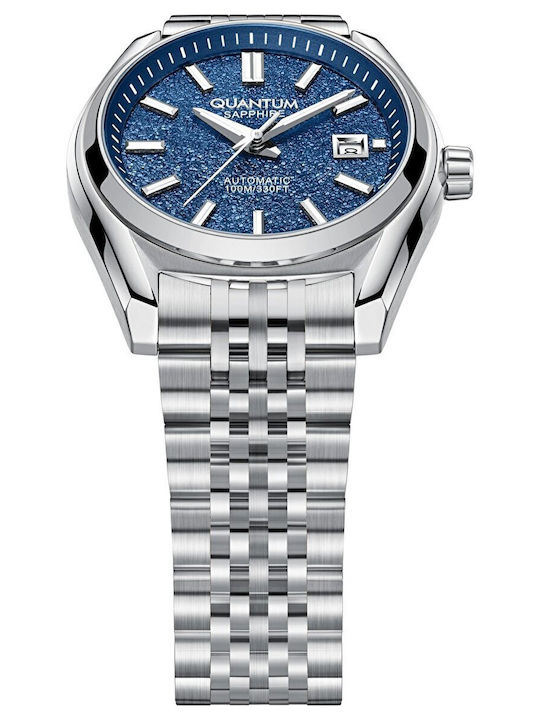 Quantum Men's Watch 41mm Battery with Blue Metal Bracelet
