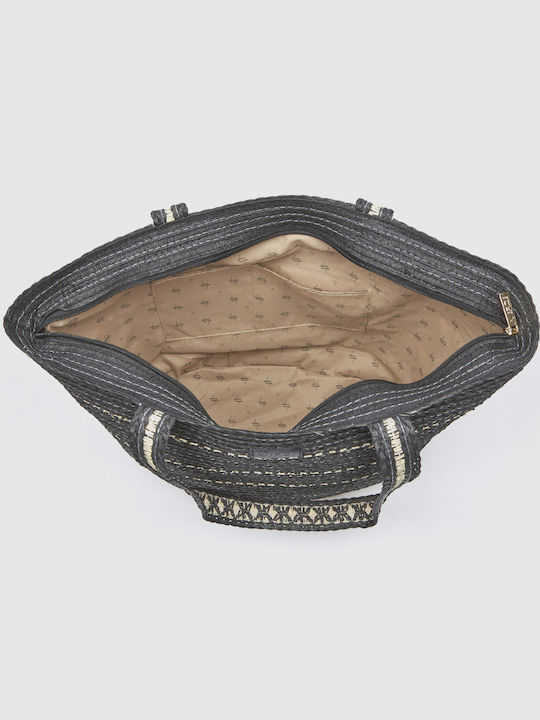 Verde Wicker Black Beach Bag