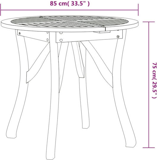 Set Sala De Mese Pentru Exterior 5 Piese Maro