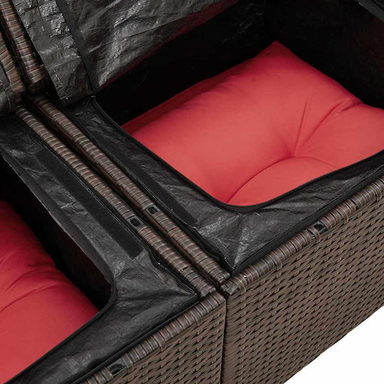 Garten- und Outdoor-Möbelsets Typsatz Wohnzimmer 7 Stück Beige mit Kissen